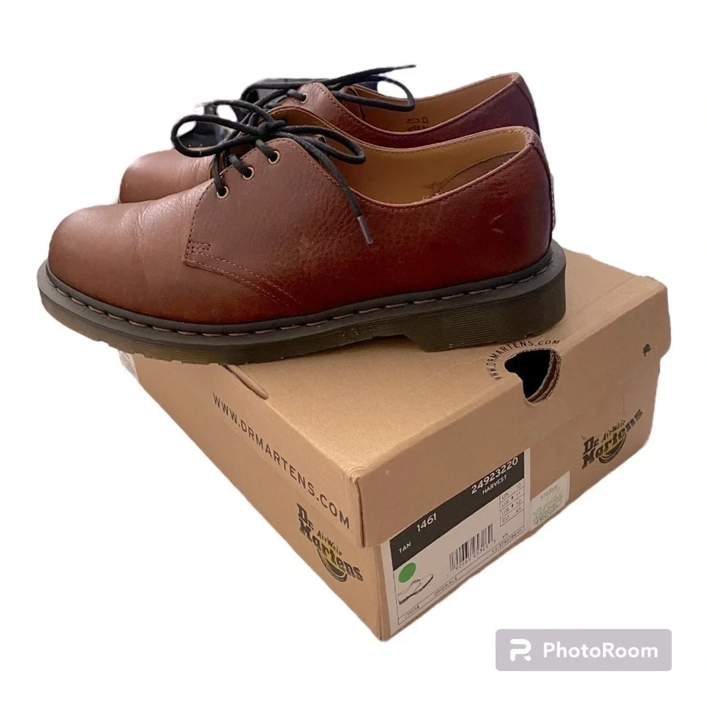 Dr. Martens 1461 Tan Harvest Core Leather Dress Shoes Men's Size 11